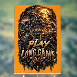 VLLC Play The Long Game Motivation Alligator Art Acryl Bord