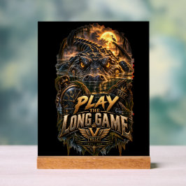 VLLC Play The Long Game Motivation Alligator Art Acryl Bord