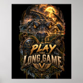 VLLC Play The Long Game Motivation Alligator Art Poster (Voorkant)