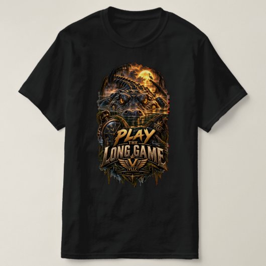 VLLC Play The Long Game Motivation Crocodile Graph T-shirt (Design voorkant)