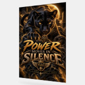 VLLC Power Moves In Silence Black Panther Motivati Acryl Bord (Hoek)