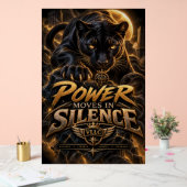 VLLC Power Moves In Silence Black Panther Motivati Acryl Bord (Huwelijk)