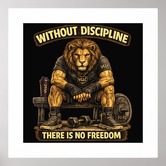 VLLC Without Discipline There Is No Freedom Gym Li Folie Afdrukken (Voorkant)