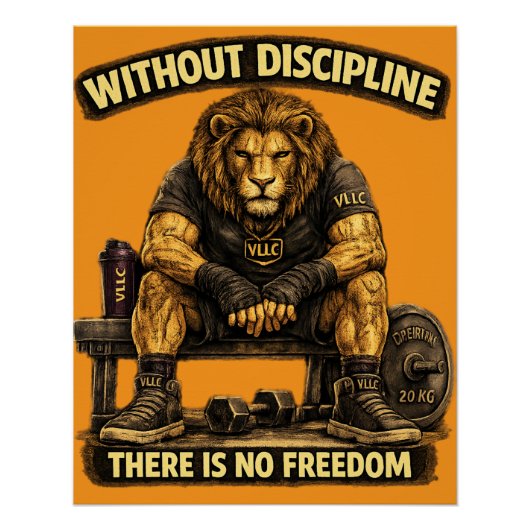 VLLC Without Discipline There Is No Freedom Gym Perfect Poster (Voorkant)