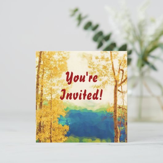 Vloed Aspens-uitnodiging Kaart (Staand voorkant)