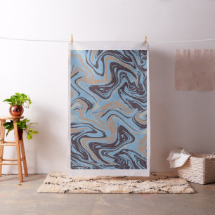 Vloeibaar Abstract Blauw Patroon Textielweefsel Stof