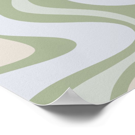 Vloeibaar Abstract patroon in Sage Green Poster (Hoek)