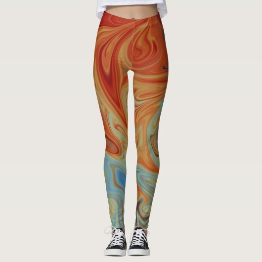 Vloeibaar abstract patroon leggings (Voorkant)