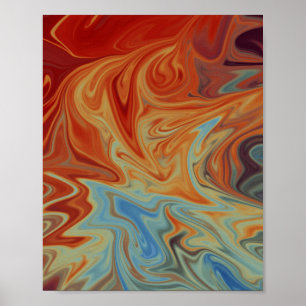 Vloeibaar abstract patroon poster