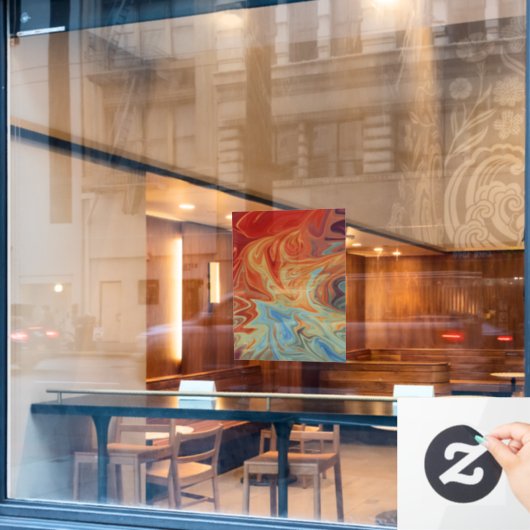 Vloeibaar abstract patroon raamsticker (Cafe Raam)