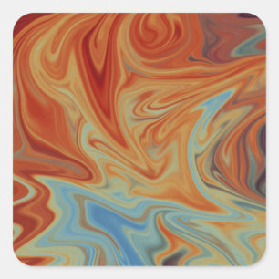 Vloeibaar abstract patroon vierkante sticker