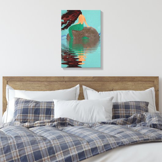 Vloeibaar Abstract Zeemeermin Canvas Afdruk (Insitu (Slaapkamer))