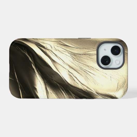 Vloeibaar Antiek gouden verf textuur iPhone 15 Case (Achterkant horizontaal)