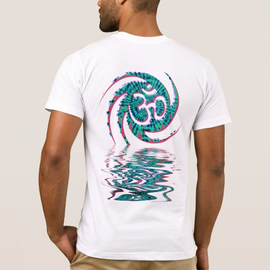 Vloeibaar Aqua Sanskrit OM-Shirt T-shirt (Achterkant)