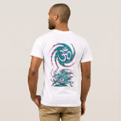 Vloeibaar Aqua Sanskrit OM-Shirt T-shirt (Achterkant volledig)