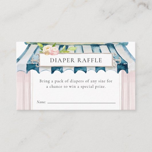 Vloeibaar Baby shower Diaper Raffle Informatiekaartje (Voorkant)