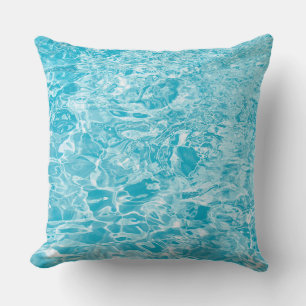 vloeibaar blauw en wit Abstract Sierkussen