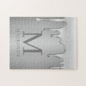 Vloeibaar Chroom Dripping Metal Monogram Legpuzzel (Horizontaal)