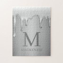 Vloeibaar Chroom Dripping Metal Monogram Legpuzzel