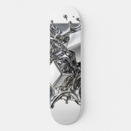 Vloeibaar Chroom Skateboard - Spiegel Zilver Metaa
