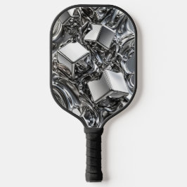 Vloeibaar Chroom - Spiegel Zilver Metaal Pickleball Paddle