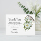 Vloeibaar en vogel Fortemanje bedankt Informatiekaartje (Staand voorkant)