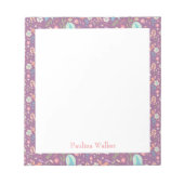 Vloeibaar flessenpatroon in Paars met naam Notitieblok (Voorkant)