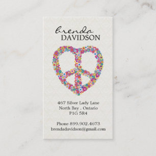 Vloeibaar Floral Vredesprofiel / Roepkaart Contactkaartje