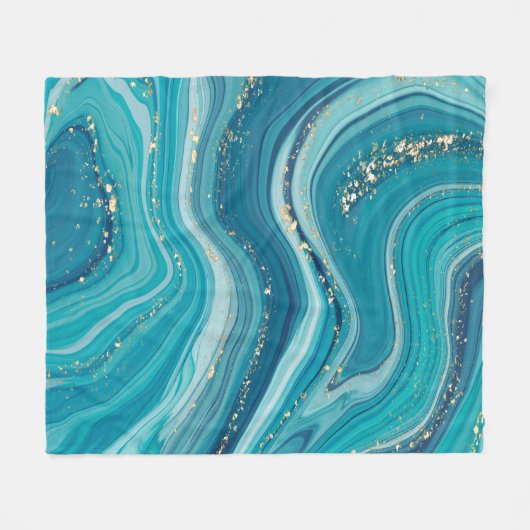 Vloeibaar gemarmerd en glitter flessenbank fleece deken (Voorkant (Horizontaal))