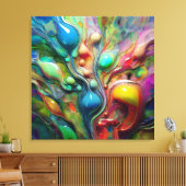 Vloeibaar, glanzend, bubbels canvas afdruk (Insitu (Woonkamer))