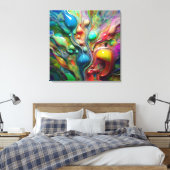 Vloeibaar, glanzend, bubbels canvas afdruk (Insitu (Slaapkamer))