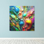 Vloeibaar, glanzend, bubbels canvas afdruk (Insitu (Houten vloer))