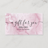 Vloeibaar glitter Roze marmer Kortingskaartje (Voorkant)