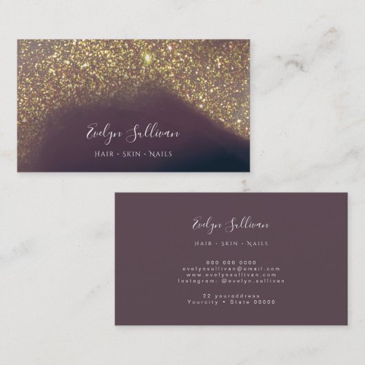 vloeibaar glittertextuur visitekaartje (Voorkant / Achterkant)