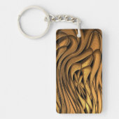 Vloeibaar Goud Abstracte Kunst Sleutelhanger (Voorkant)