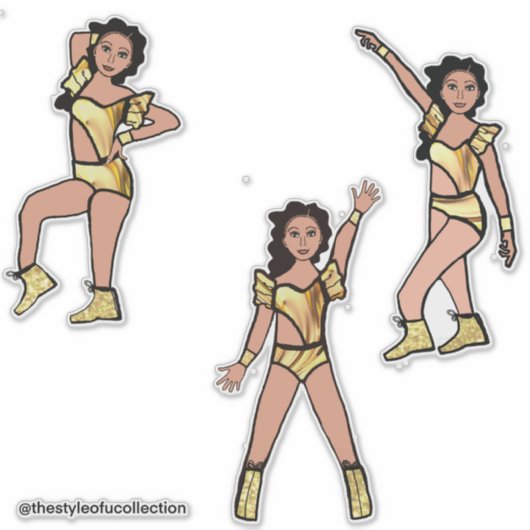 Vloeibaar Goud Danser #2 Sticker (Voorkant)