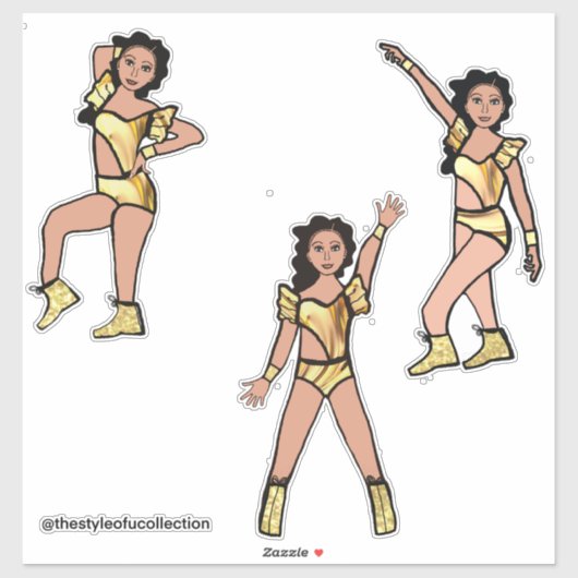 Vloeibaar Goud Danser #2 Sticker (Vel)