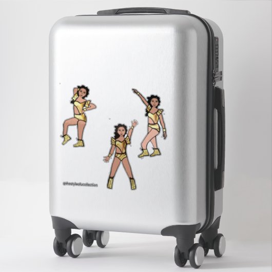 Vloeibaar Goud Danser #2 Sticker (Koffer)