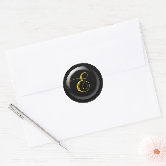 vloeibaar goud E Ronde Sticker (Envelop)