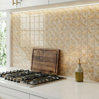 Vloeibaar Goud en Warm Beige Luxe Keramische Tegel Tegeltje