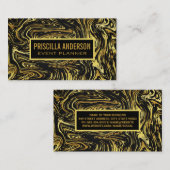 Vloeibaar goud patroon achtergrond visitekaartje (Voorkant / Achterkant)