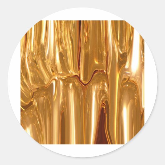 Vloeibaar goud ronde sticker (Voorkant)