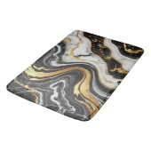 Vloeibaar Goud Zwart Wit Marmeren Look Glam Weddin Badmat (Gekanteld)