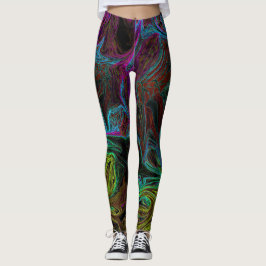 Vloeibaar graffiti geel leggings