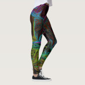 Vloeibaar graffiti geel leggings (Rechts)
