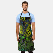 Vloeibaar Graffiti Geel Schort (Gedragen)