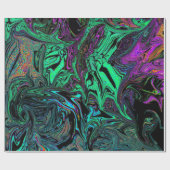 Vloeibaar graffiti groen cadeaupapier (Vlak)