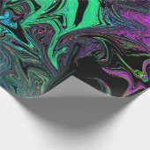 Vloeibaar graffiti groen cadeaupapier (Hoek)