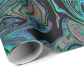 Vloeibaar graffiti groen cadeaupapier (Rol Hoek)