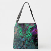Vloeibaar graffiti groen crossbody tas (Achterkant)
